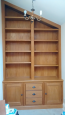 Solid Oak Bookcase made to Fit Alcove